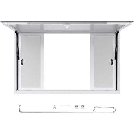 Mophorn Concession Window 152x92 cm, Aluminum Alloy Service Window for Food Trucks, 85-Degree Stand Serving Window with Sliding Panels, Awning Door, and Drag Hook, Ideal for Concession Trailers (1/5)