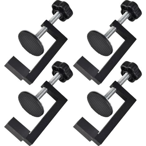 4er Set C-Klemmen 10-57mm, robust, verstellbar, Aluminium, schwarz (1/5)
