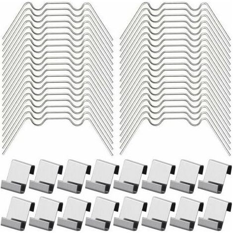 100Pcs Clips de Vitrage pour Serre Inclure 50Type W Serre Pinces en Acier Inoxydable et 50 Clips de Type Z pour Vitre de Serre (1/5)