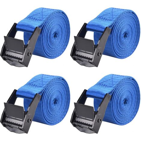 Spanngurte 2m blau 25mm breit 200kg belastbar 4 Stück für Gepäck & Camping