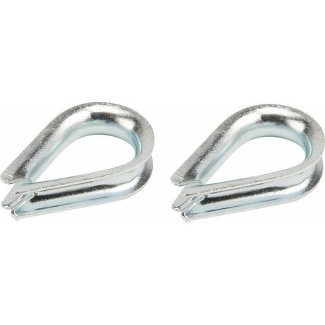 2x Cosse-cœur 14mm acier zingué pour câble acier métallique serre support fixation boucle (1/2)