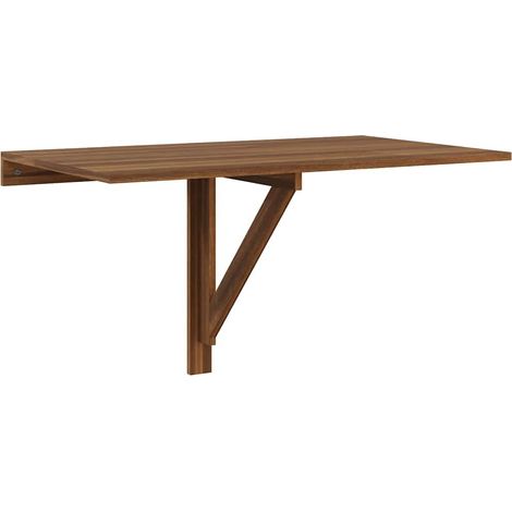 vidaXL Mesa de pared plegable contrachapada marrón roble 100x60x56 cm (1/2)