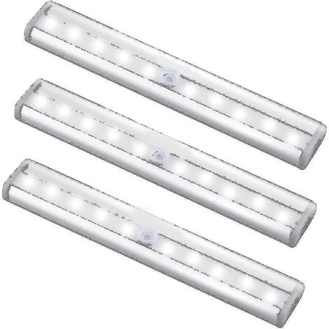 Lot de 3 lampes améliorées rechargeables USB à 10 LED avec détecteur de mouvement magnétique (1/3)