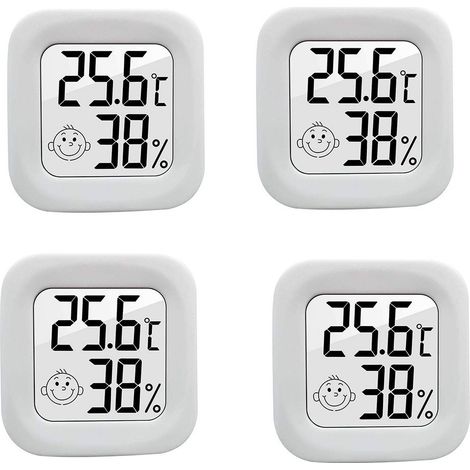 Thermomètre-hygromètre numérique LCD mini, adapté à une utilisation en intérieur, idéal pour la chambre de bébé, la chambre d'une personne âgée, le bureau, la cave à vin, etc. (1/5)