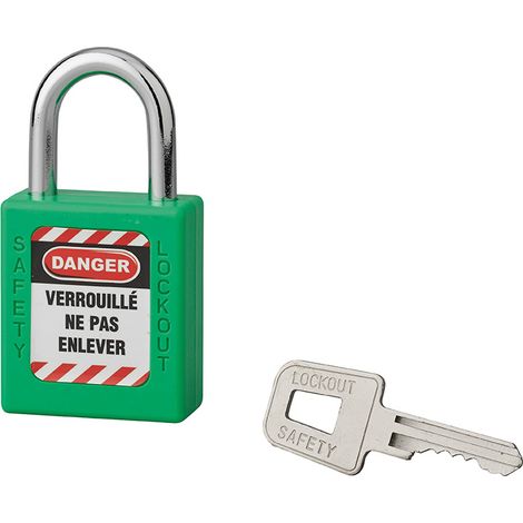 THIRARD - Cadenas de consignation 40mm, anse acier 25mm, Vert - Thirard