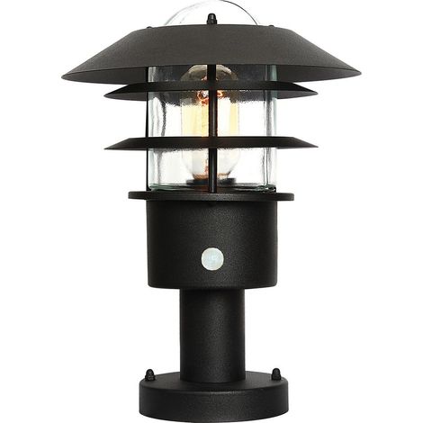 Elstead Helsingor Lanterne sur pied 1 lumière PIR noire IP44 (1/4)