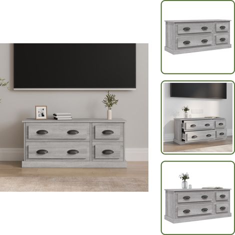 Meuble TV sonoma gris 100x35,5x45 cm bois d'ingénierie - Meubles Tv - Meuble Tv - Support Tv - Unité Tv - Meuble Salle Séjour (1/5)