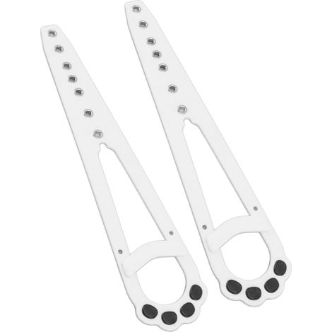 Lot de 2 butées de porte pour chat réglables, empêchant les chiens d'entrer (blanc). (1/5)