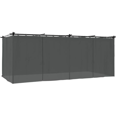 Tonnelle avec rideaux anthracite 6x3 m acier (1/5)