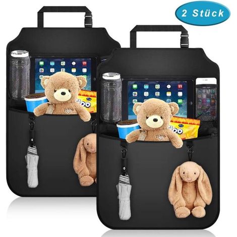 Organizer impermeabile per sedile posteriore per bambini – Ampio scomparto per tablet – Tasche portaoggetti – Protezione per schienale auto (1/5)