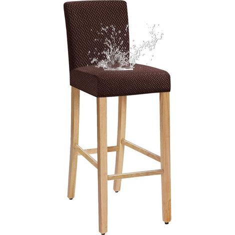 Barhocker-Bezüge 6er-Set Braun, dehnbar, abnehmbar, waschbar (1/5)