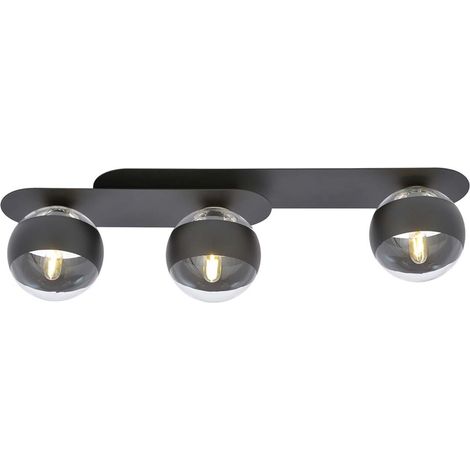 Plafoniera Minimal Teia Acciaio Nero 3 Luci E14 Ip20 (1/5)