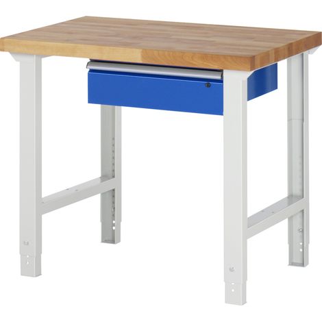 Rau Werkbank höhenverstellbar 7001A1, B1000xT700xH790-1140mm, 1x Schublade-TA (1/5)