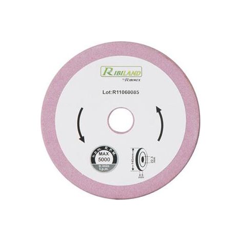 Ribiland – Meule à touret 145mm – Grain 3.2 – Alésage 22,3mm – Pour affûtage chaînes tronçonneuses – Performance durable et précise