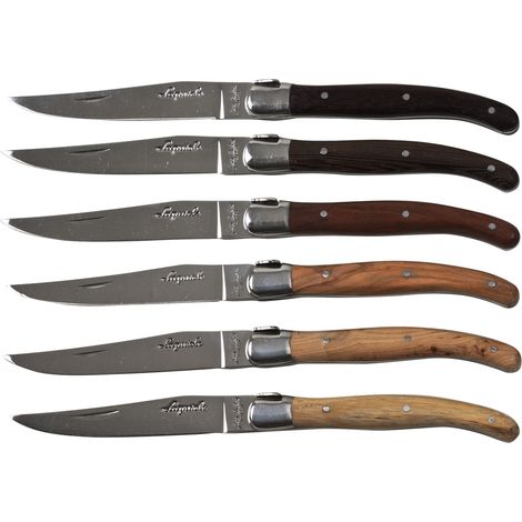 Jean Dubost - Coffret 6 couteaux laguiole bois mixte (1 modèle aléatoire) (1/4)