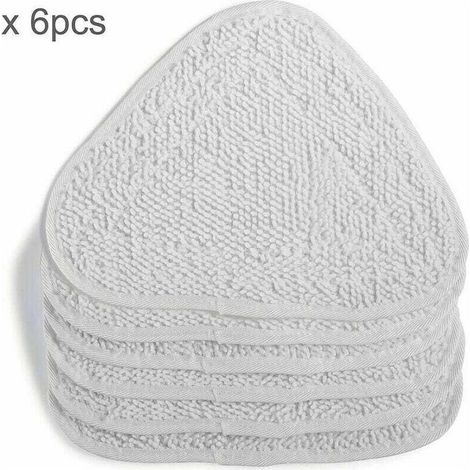6X Housses de rechange pour Vileda Steam Steam Cleaner Housse de rechange 100 Hot Spray Mop, Family Pack, Blanc, (1/4)