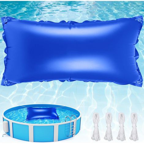 Überwinterungspoolkissen 120 x 240 cm – Schwimmkissen für oberirdische Pools – Mit 4 x 6 m Ausgleichsseilen – Für Poolplane, Spas, Springbrunnen