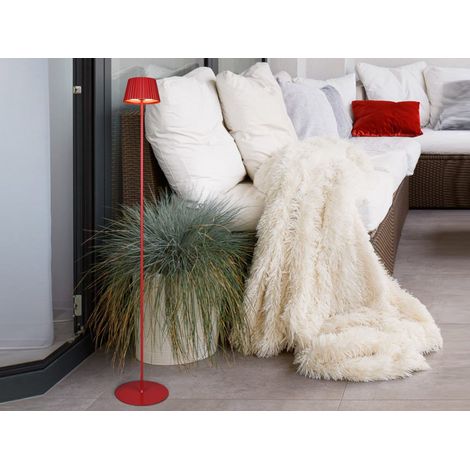 Kabellose Akku Stehlampe SUAREZ dimmbar für Innen & Außen, Rot - 123cm klein
