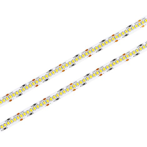 Striscia LED SMD 2835 24V, 5 Metri, Larga 10mm,Super Luminoso 24W/M 4000LM/M 160LM/W 240SMD/M, Dimmerabile PWM, Tagliabile ogni 33mm, IP20, CRI80, Disponibili 3000K 4000K 6500K (Bianco Caldo 3000K) (1/3)