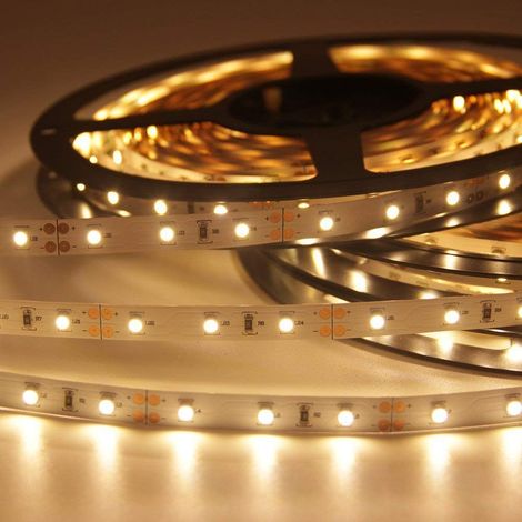 Ruban Led - 5 M - 12 V Cc - Blanc Chaud - 3528 Smd - Largeur 10 Mm - Découpable Tous Les 3 Led - Intérieur (1/5)