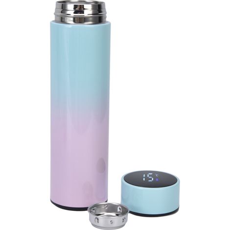 Intelligente Wasserflasche 500 ml, LED-Display, doppelwandig, vakuumisoliert, hellblauer Farbverlauf (1/5)