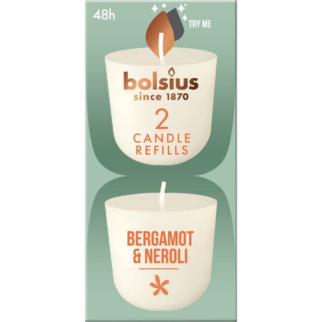 Bolsius Cleanlight Duft-Nachfüller 2er Pack bergamotte & neroli Duftkerze