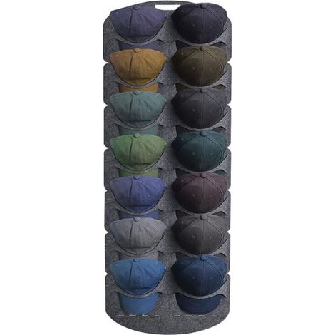Organiseur de chapeau en feutre avec 14 poches, support de casquette de baseball, support de chapeau visible pour casquettes de baseball (1/5)
