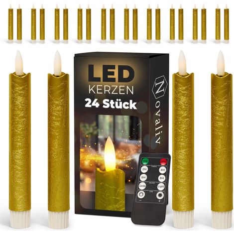 24x Novaliv LED-Kerze Echtwachskerzen (1/5)