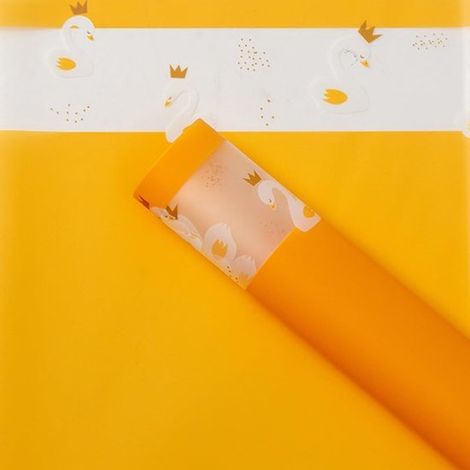 20 feuilles de papier cadeau imperméable Xiao Hua à motif cygne jaune foncé et fleurs brumeuses (1/5)