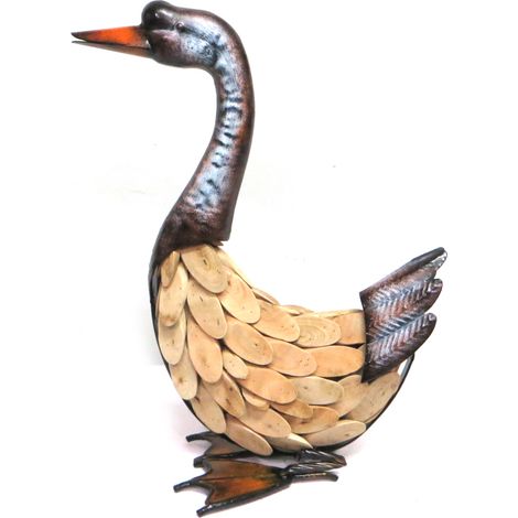 Canard métal et bois 43 cm