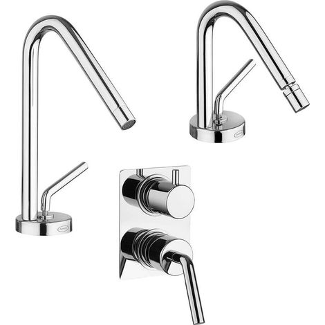 Set di miscelatori Jacuzzi Rubinetteria modello Lumos lavabo bidet ed incasso doccia con deviatore (1/5)