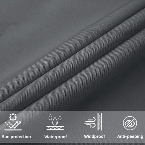 Voile D Ombrage - Triangulaire - 3x3x3 M - Gris - 100% Polyester Revêtement PU - 98% Protection UV - 1 Pièce (1/4)
