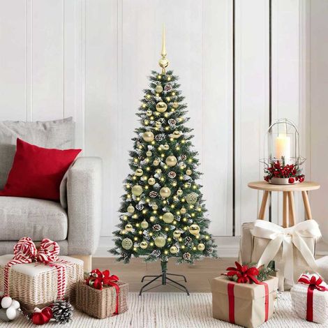 Künstlicher Weihnachtsbaum mit 150 LEDs mit Ständer Grün 120 cm
