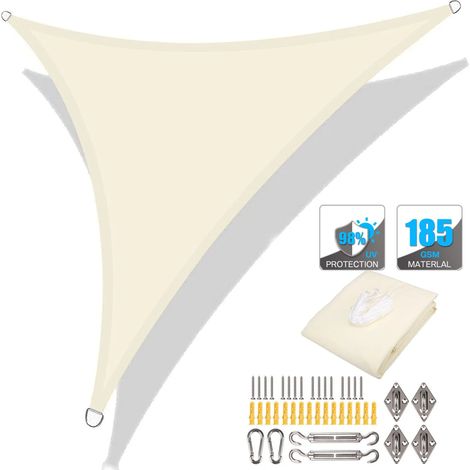 (Beige, accessoires d'installation inclus, 200x200x200cm) Auvent de haute qualité, coupe-vent et respirant, protection solaire extérieure. (1/5)