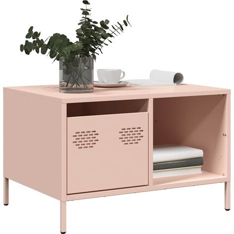 Couchtisch Rosa 68,5x50x43,5 cm Kaltgewalzter Stahl