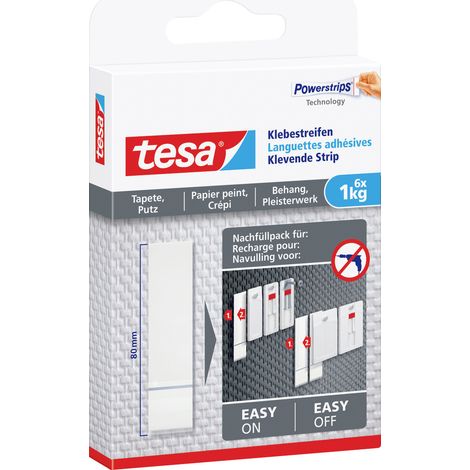 tesa Klebestreifen Traglast 1 kg, 6 Stück Klebepads