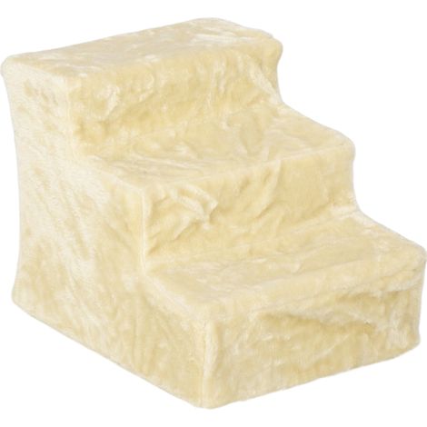 3-stufige Haustiertreppe, 46 x 35 x 35 cm, beige, Sperrholz mit weichem Bezug (1/5)