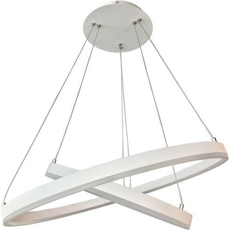 Italux Jovita - Lámpara colgante LED moderna blanca, blanco cálido 3000K 4070lm regulable (1/2)