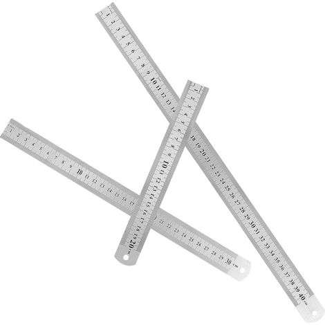 Règle double échelle en acier inoxydable SOIMISS (lot de 3) pour (1/5)