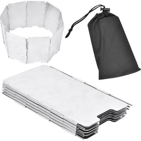 Tragbarer, faltbarer Mini-Campingkocher mit 9 Platten, Windschutz und Tragetasche für den Außenbereich (1/5)