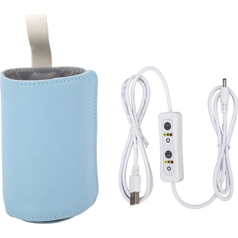 Tragbarer blauer USB-Flaschenwärmer für Babys – Aufbewahrung und Transport von Babymilch – mit integriertem Thermostat (1/5)
