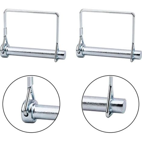 Goupille Verrouillage Carrée, 10 Pièces Goupille Verrouillage L'arbre, Goupille Verrouillage 1/4", Goupille D'attelage, pour Remorquage de Remorque de Jardin Pelouse de Ferme (Argent) (1/4)