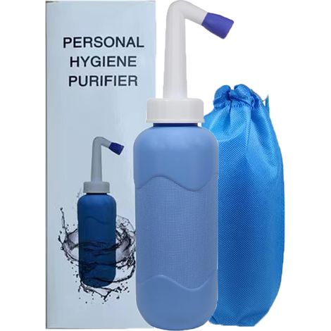Pulvérisateur de bidet portable, bouteille de bidet de voyage pour l'hygiène personnelle, pulvérisateur de bidet à main sans air comprimé, bouteille avec lingette 500 ml (1/5)