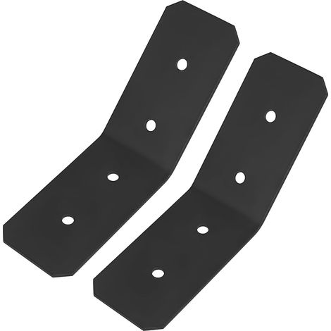 2 Pièces Connecteur Angle 135 Degrés, Equerre Metal Perforées, Support de Montage Coudé à 135 °, Equerre de Fixation de 45 Degrés Interne Affleurant - 140x140x76x3mm, Noir (1/5)
