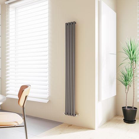 Acezanble Vertical Oval Column Radiator Central Heating Rad 1800x236mm Single Anthracite