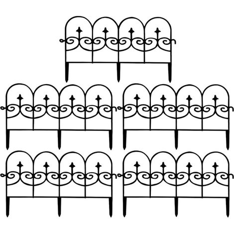 Clôture Temporaire pour Chiens en Plastique Noir 5 Pièces, Panneau de Clôture Résistante à l'usure, Facile à Installer pour Décoration de Jardin Extérieur (1/5)