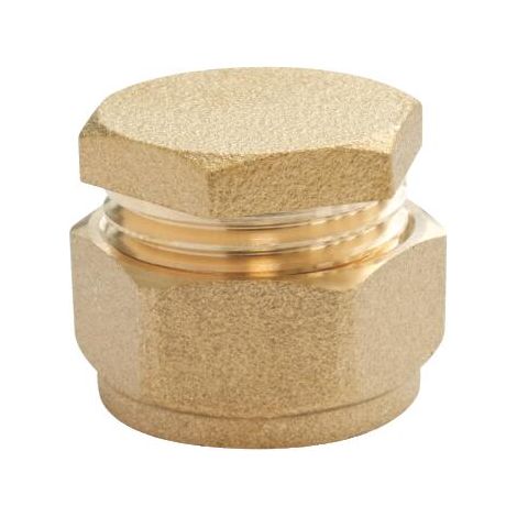 Bouchon laiton bague laiton à compression - Tube cuivre Ø14