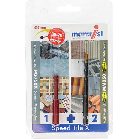 Marcrist Fliesenbohrer 6mm Speed Tile X Set PG750X + MM850 AkkuMAX - 496503006 (1/2)