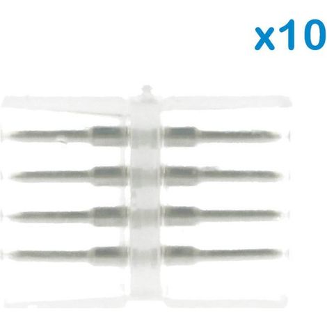 10 PZ Connettore Da 4 Pin RGB Passo 12mm Per Unire e Allungare Bobina Led RGB 220V
