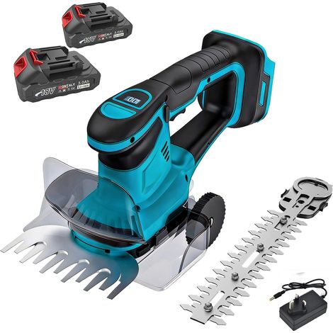 Taille-haie sans fil - Coupe-arbustes électrique 18 V, cisaille à gazon portative, avec 2 batteries rechargeables 3,0 Ah et chargeur pour jardin et pelouse. (1/5)